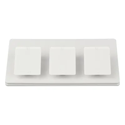 Pedestal de mesa triple para controles Pico, mantiene tres controles fijos y accesibles sobre escritorio o buró, acabado brillante color blanco