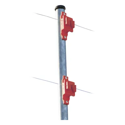 Aislador de Paso Rojo Reforzado para Cercos Eléctricos / Aislamiento hasta 18 kV / Resistente a Clima Extremo / Polipropileno y Policarbonato