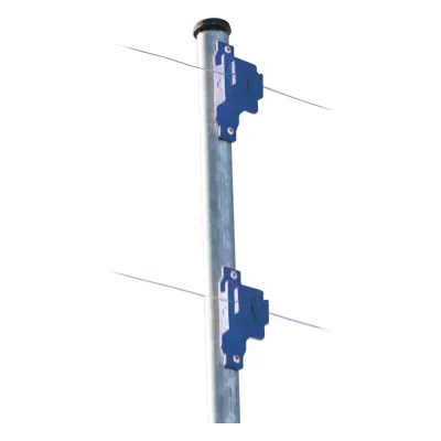 Aislador de Paso Azul Reforzado para Cercos Eléctricos / Aislamiento hasta 18 kV / Resistente a Clima Extremo / Polipropileno y Policarbonato