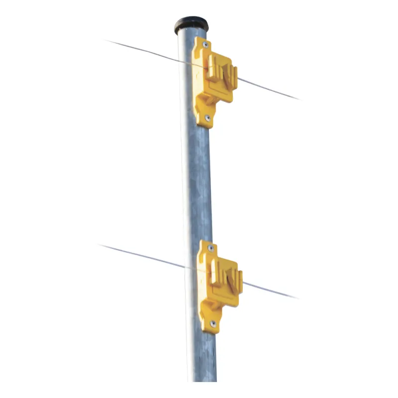 Aislador de Paso Amarillo Reforzado para Cercos Eléctricos / Aislamiento hasta 18 kV / Resistente a Clima Extremo / Polipropileno y Policarbonato