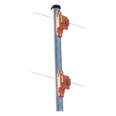 Aislador de Paso Naranja Reforzado para Cercos Eléctricos / Aislamiento hasta 18 kV / Resistente a Clima Extremo / Polipropileno y Policarbonato