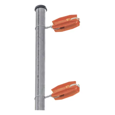 Aislador de Esquina Naranja para Cercos Eléctricos / 18 kV / Resinas Vírgenes / Resistencia 7.5-10.2 kg / Anti UV / 66 mm x 31.6 mm