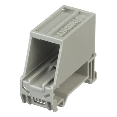 Adaptador de 1 Puerto, Para Conectores Tipo Mini-Com, Montaje en Riel Din Estándar de 35 mm (1.38 pulgadas), Color Gris Internacional