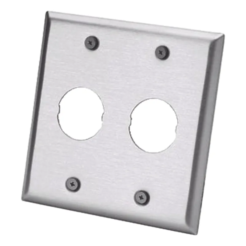 Placa de Pared Doble IndustrialNet?, Para 2 Conectores Industriales, de Acero Inoxidable