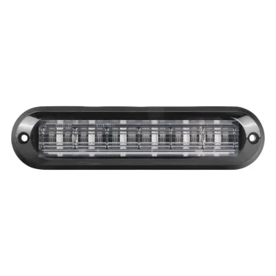 Luz Auxiliar Ultra Brillante IP67 de 6 LEDs, Color Claro, con mica transparente y bisel negro