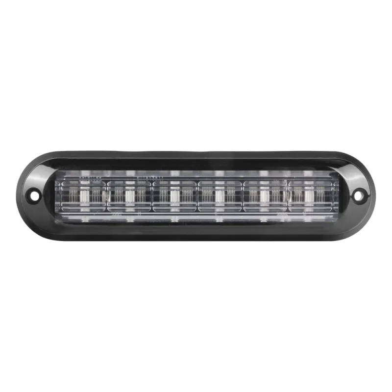 Luz Auxiliar Ultra Brillante IP67 de 6 LEDs, Color Claro, con mica transparente y bisel negro