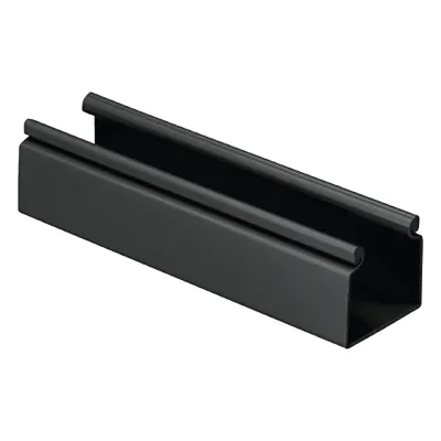 Canaleta FiberRunner™ 2X2 sin Tapa, de PVC Rígido, Sin Orificios de Montaje, Color Negro, 1.8 m de Largo