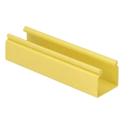 Canaleta FiberRunner™ 2X2 sin Tapa, de PVC Rígido, Con Orificios de Montaje, Color Amarillo, 1.8 m de Largo