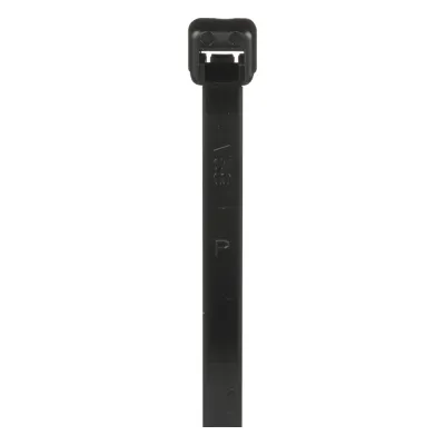 Cincho de Nylon 6.6 de Bloqueo, 188 mm largo x 4.8mm ancho, Color Negro, Exterior Resistente a Rayos UV, Paquete de 1000pz
