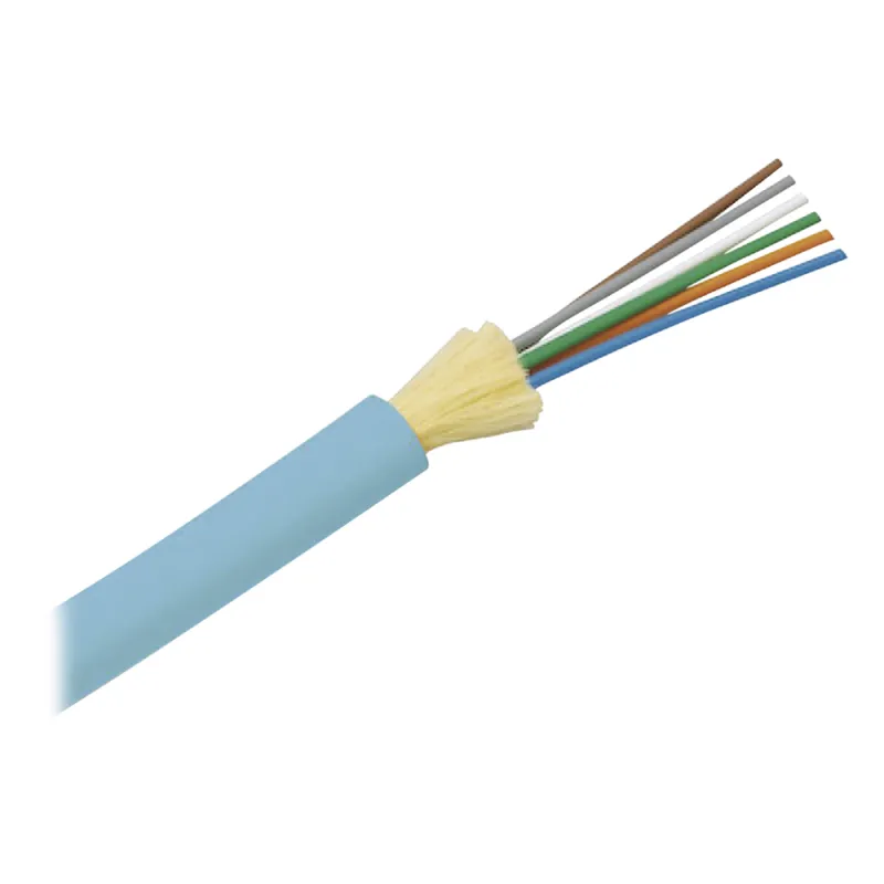 Cable de Fibra Óptica de 12 Hilos, Multimodo OM4 50/125 Optimizada, Interior, Tight Buffer 900um, No Conductiva (Dieléctrica), OFNR (Riser), Precio Por Metro