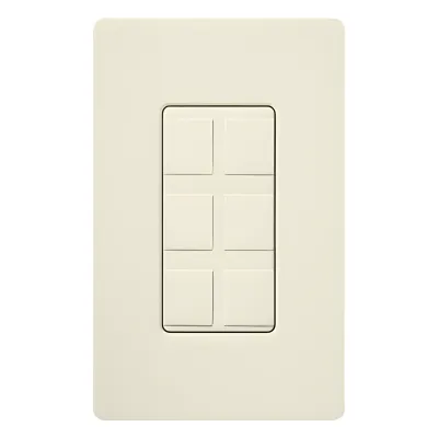 Marco de 6 puertos para conectores de red, coaxial y fibra óptica, con 6 insertos ciegos incluidos, acabado satinado color Biscuit
