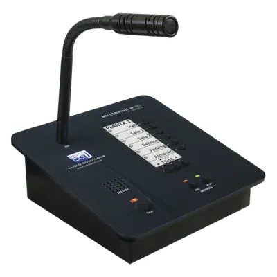 CONSOLA DE AVISOS MULTIZONA IP CON DISPLAY, MICRÓFONO Y GRABADOR DE MENSAJES