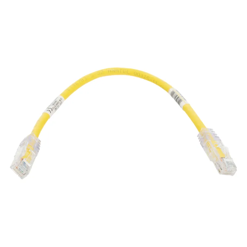 Cable de Parcheo TX6, UTP Cat6, 24 AWG, CM, Color Amarillo, 0.3 Metros (1 Pie)