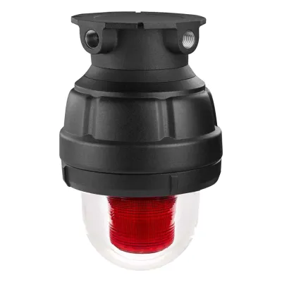 Luz Estroboscópica a Prueba de Explosión / 24 VCC / 75 Destellos por Minuto / Tipo 4X IP66 / Clase I Div 1 Grupos C y D / Clase I Div 2 Grupos A B C D / Clase II Div 1 Grupos E F G / Clase III / Aplicaciones Marinas / Domo de Vidrio