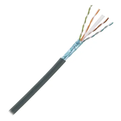 Bobina de Cable Planta Externa con Gel, de 4 Pares, Cat6A, Blindado F/UTP, Color Negro, 305 Metros (1000 Pies)