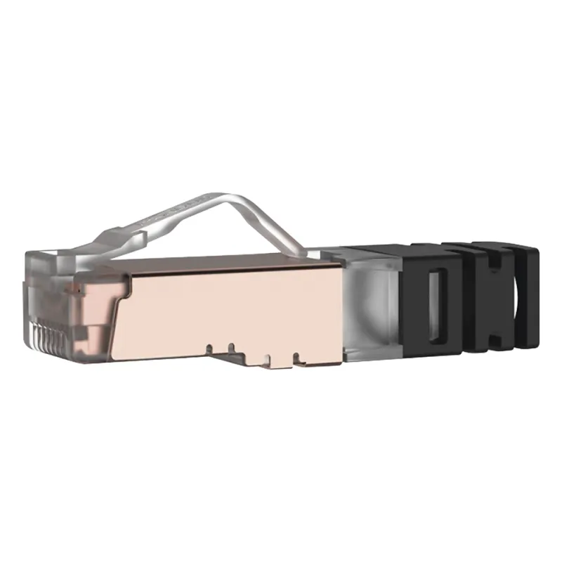 Plug RJ45 Cat6 Blindado, Para Cable Calibre 24-26 AWG, Chapado en Oro de 50 micras, Paquete de 100 Piezas