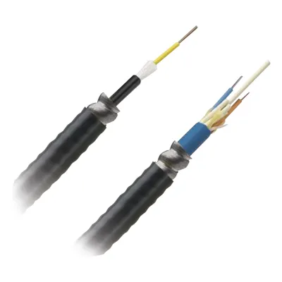 Cable de Fibra Óptica de 12 Hilos, Multimodo OM4 50/125 Optimizada, Interior/Exterior, Armada, Loose Tube 250um, OFCR (Riser), Precio Por Metro