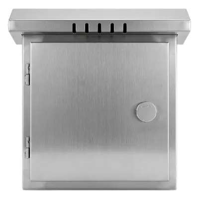 Gabinete para Exteriores de Acero Inoxidable SUS201 / Cilindrico con Techo Inclinado / Ø305 x 195 x 315 mm (12.0 x 7.7 x 12.4 in) / Cerradura con Llave de Seguridad / Compatible con Postes XGAPOLE