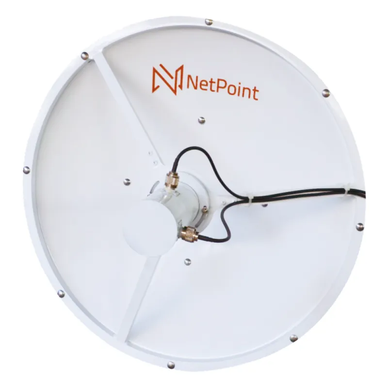 Antena blindada de alto rendimiento de 3 ft, 3.3-3.9 GHz, Ganancia 31 dBi, Conectores N-hembra.