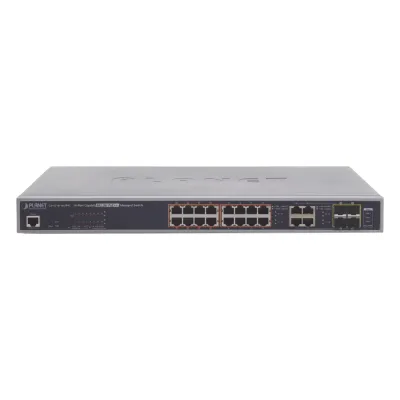Switch administrable L2, 16 puertos 10/100/1000T Ultra PoE + 4 puertos Gigabit Combo TP/SFP