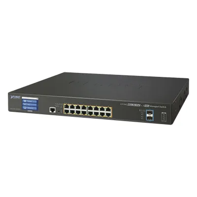 Switch Administrable Capa 3, 16 Puertos Gigabit con PoE 802.3bt, 2 Puertos 10 G SFP+, Pantalla Táctil (400 W)