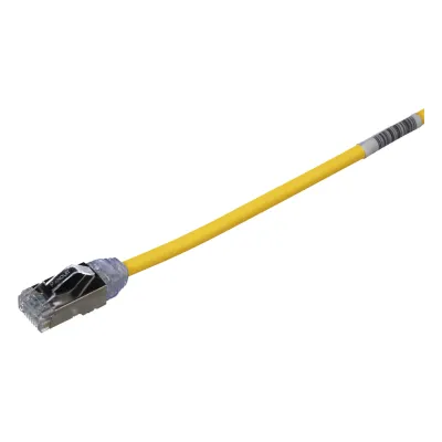 Patch Cord Cat6A, Diametro Reducido 28 AWG, Blindado S/FTP, CM/LS0H, 20 cm (7.87 Pulgadas), Color Amarillo