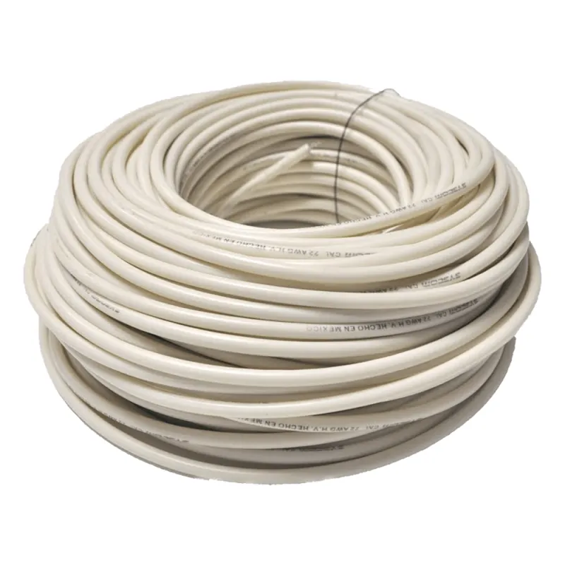 Cable Doble Aislado para Cercas Electrificadas / Bobina 25 m (82 ft) / Calibre 22 / Anti-UV / Multifilar Flexible