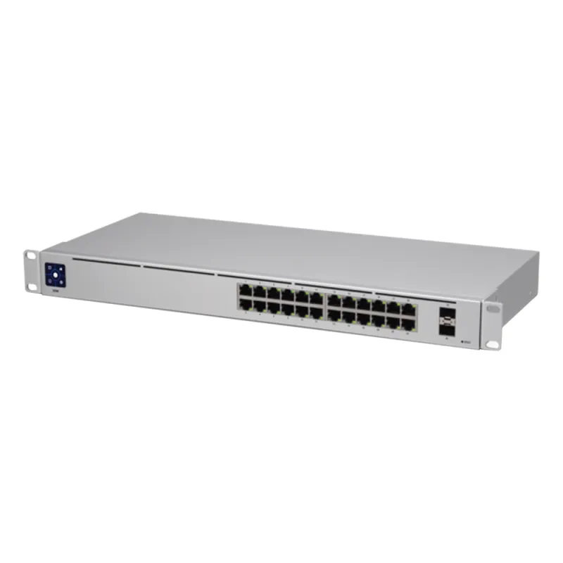 UniFi Switch USW-24, Capa 2 de 24 puertos 10/100/1000 Mbps + 2 puertos 1G SFP, pantalla informativa
