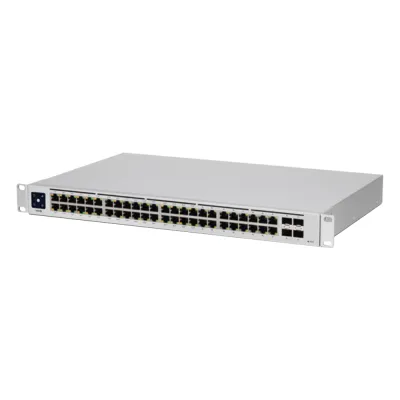 UniFi Switch USW-48-POE, Capa 2 de 48 puertos (32 puertos PoE 802.3af/at + 16 puertos Gigabit) + 4 puertos 1G SFP, 195W, pantalla informativa