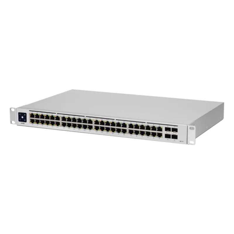 UniFi Switch USW-48-POE, Capa 2 de 48 puertos (32 puertos PoE 802.3af/at + 16 puertos Gigabit) + 4 puertos 1G SFP, 195W, pantalla informativa