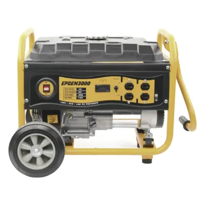 Generador a Gasolina / Planta de Emergencia 3kW (7HP), 110Vca, Encendido de Jalón, Jaula con Ruedas para Fácil Traslado