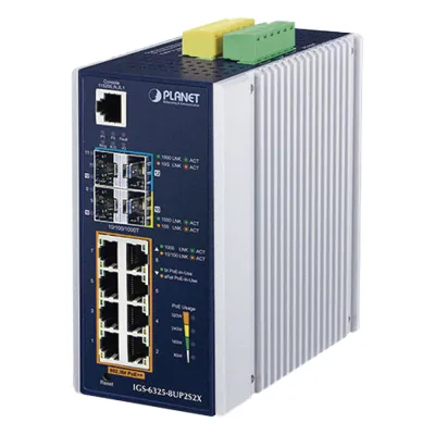 Switch Industrial Administrable Capa 3 con 8 Puertos Gigabit PoE 802.3bt, 2 Puertos SFP de 1 G/2.5 G, 2 Puertos SFP 10 G