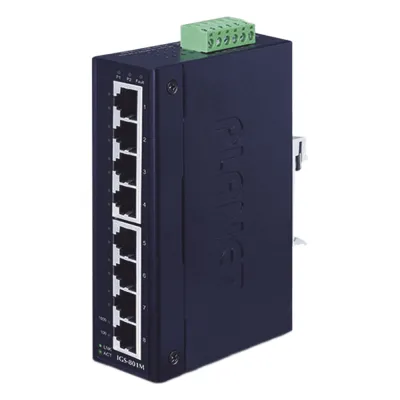 Switch Industrial Administrable Capa 2, 8 Puertos Gigabit, Doble Entrada de Alimentación Para Fuente Redundante
