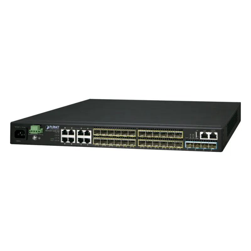 Switch Administrable L3 16-Puertos 100/1000X SFP, 8-Puertos Gigabit TP/SFP, 4-Puertos 10G SFP+ Stackable