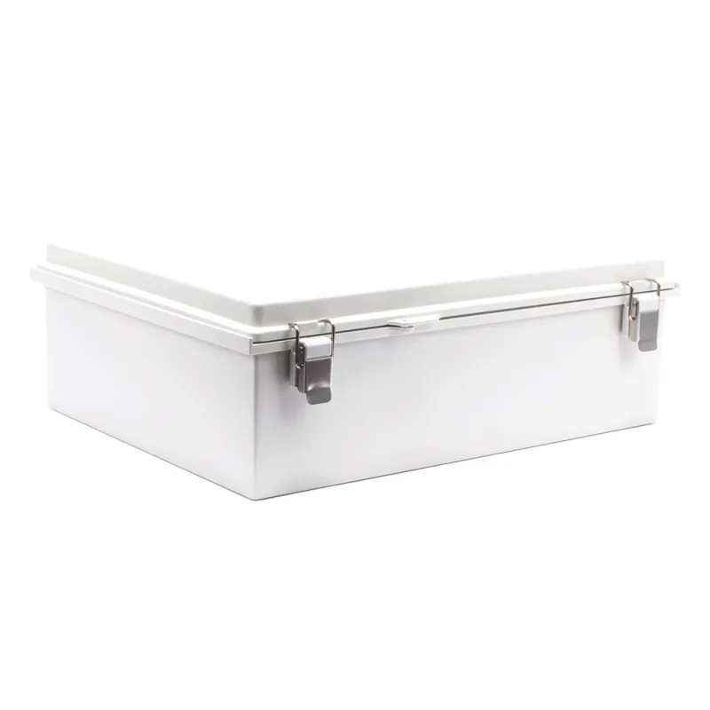 Gabinete de Plástico ABS, Uso en Intemperie IP66 (350 x 460 x 160 mm) Cierre por Broche Inoxidable y Permite Cerrado con Candado y Llave (Perno 5mm) No Incluido