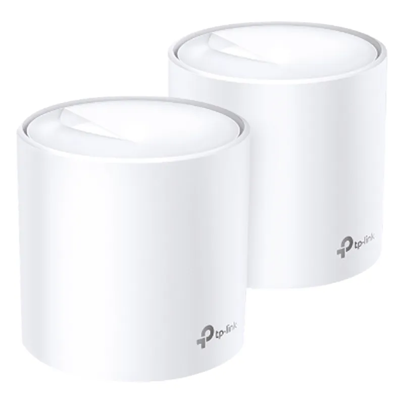 Kit 2 Routers Inalámbricos MESH Interior para Hogar / Doble Banda Wi-Fi 6 AX1800 Mbps / 2 Puerto Gigabit WAN/LAN / 2 Antenas Internas / Administración Mediante la App Deco (iOS, Android) / Protección HomeShield