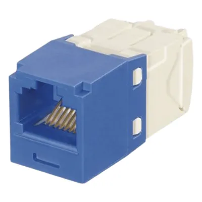 Conector Jack RJ45 Estilo TG con Llaveado Azul, Mini-Com, Categoría 6, de 8 Posiciones y 8 Cables