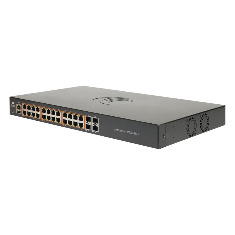 Switch cnMatrix EX1028 de 24 puertos PoE 802.3af/at, 200 W, Gigabit Ethernet y 4 SFP, Capa 2, gestión en la nube