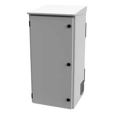 Gabinete de Exterior con Rack de 19" de 24U con Ventiladores y Termostato, Se envía el Gabinete Armado (Montaje a poste o torre se vende por separado).