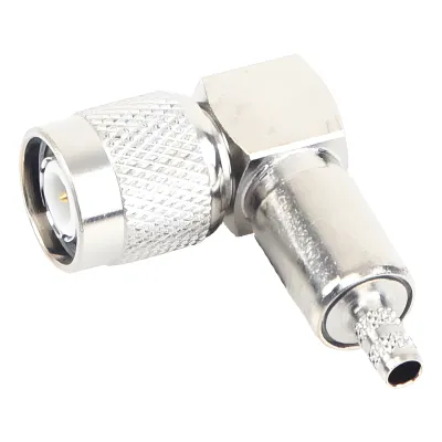 Conector TNC Macho en Ángulo Recto para Cable RG-58/U, LMR-195 Níquel/ Oro/ Teflón.â€‹