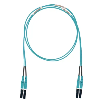 Jumper de Fibra Optica Multimodo 50/125 OM3, LC-LC Duplex, LSZH (Cero Halógenos), Color Aqua, 3 Metros (9.84 Pies)