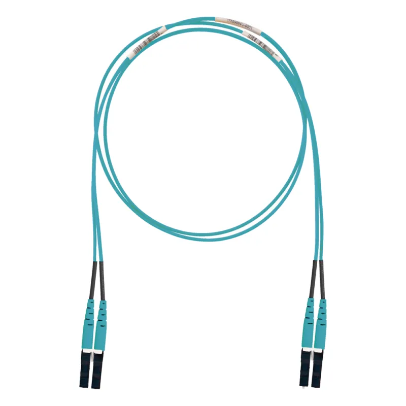 Jumper de Fibra Optica Multimodo 50/125 OM3, LC-LC Duplex, LSZH (Cero Halógenos), Color Aqua, 3 Metros (9.84 Pies)