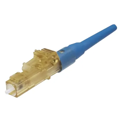 Conector de Fibra Óptica LC Simplex OptiCam, Monomodo 9/125 OS2, Pre-pulido, Color Azul
