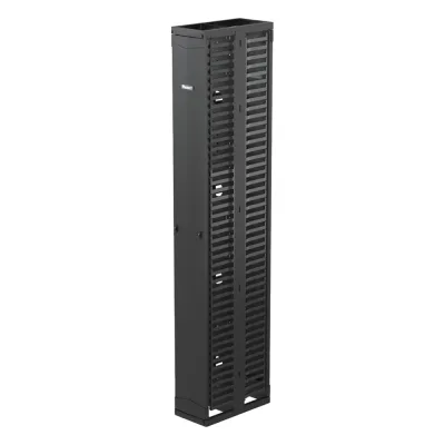 Organizador Vertical PatchRunner™, Doble (Frontal y Posterior), Para Rack Abierto de 45 Unidades, 10in de Ancho, Color Negro