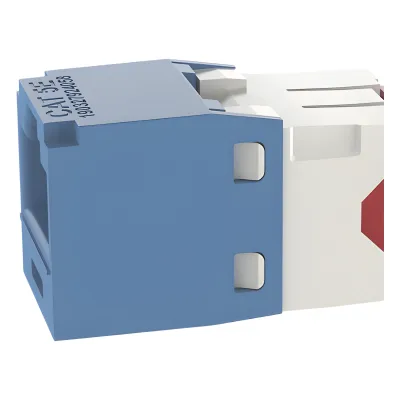 Conector Jack RJ45 Estilo TG, Mini-Com, Categoría 5e, de 8 Posiciones y 8 Cables, Color Azul