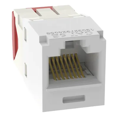 Conector Jack RJ45 Estilo TG, Mini-Com, Categoría 5e, de 8 Posiciones y 8 Cables, Color Blanco