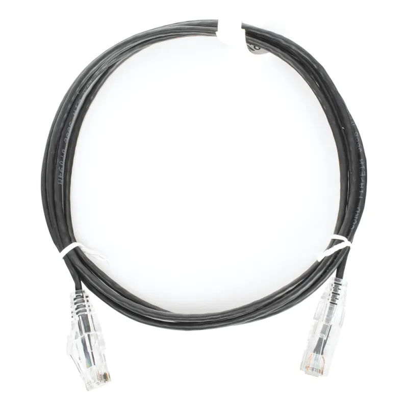 Cable de Parcheo Slim UTP Cat6 - 1.5 Metros (4.92 Pies) Negro Diámetro Reducido (28 AWG)
