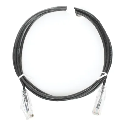 Cable de Parcheo Slim UTP Cat6 - 2 Metros (6.56 Pies) Negro Diámetro Reducido (28 AWG)