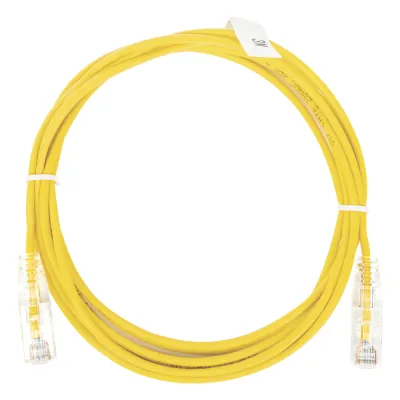 Cable de Parcheo Slim UTP Cat6 - 3 Metros (9.84 Pies) Amarillo Diámetro Reducido (28 AWG)