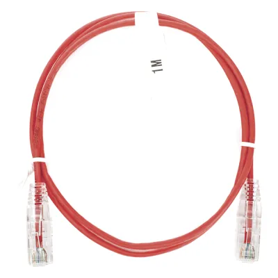 Cable de Parcheo Slim UTP Cat6 - 1 Metro (3.28 Pies), Rojo, Diámetro Reducido (28 AWG)